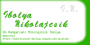 ibolya mikolajcsik business card